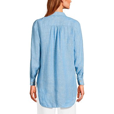 Petite Lands' End Roll Sleeve Relaxed Tunic Top