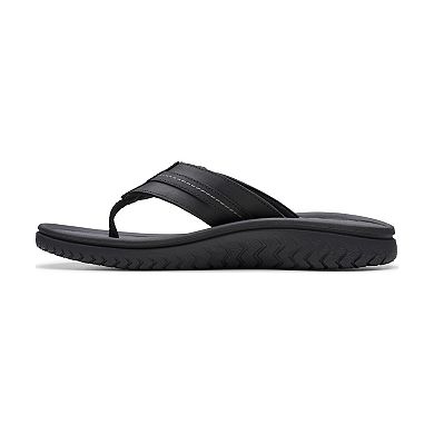 Clarks® Wesley Sun Men's Leather Flip Flop Sandals