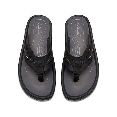 Clarks® Wesley Sun Men's Leather Flip Flop Sandals