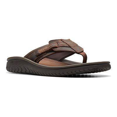 Clarks flip flops mens gold on sale