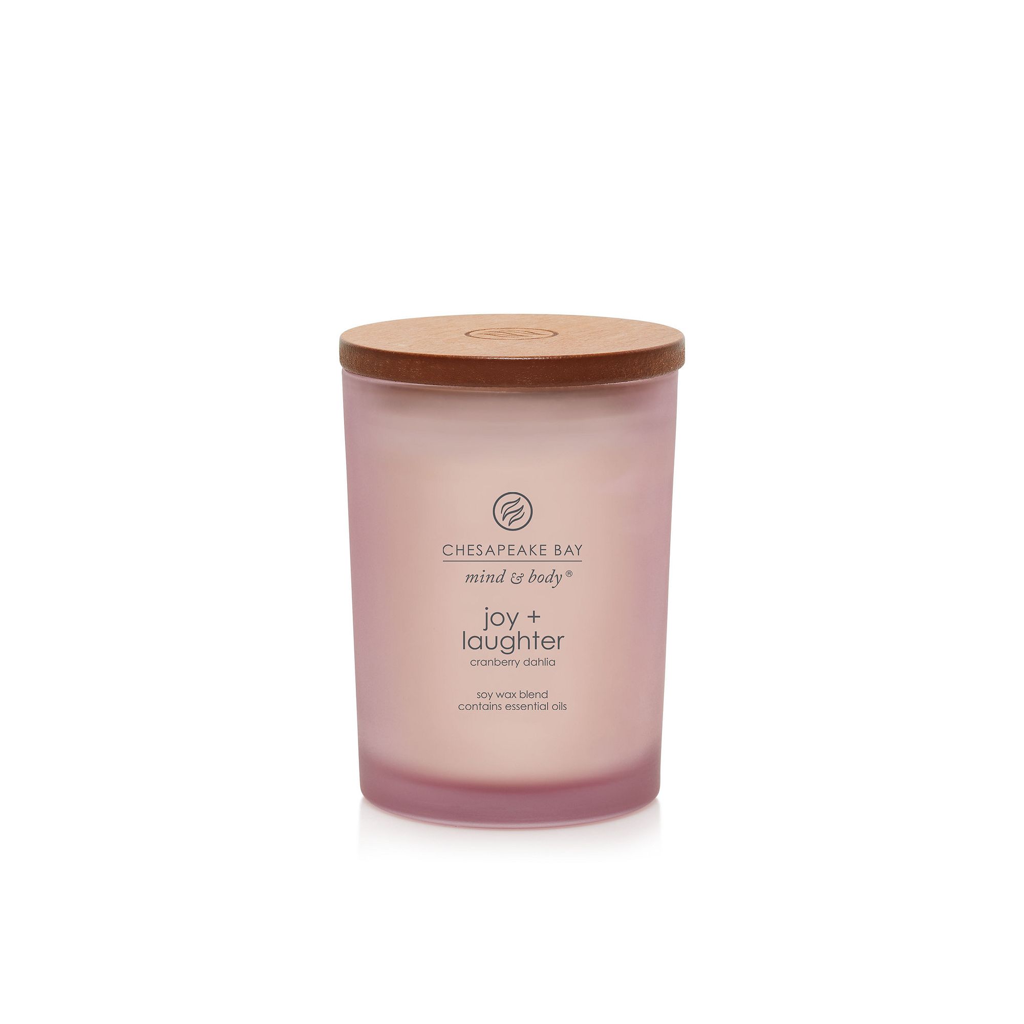 Chesapeake Bay Joy + Laughter Cranberry Dahlia Single Wick Jar Candle, Pink