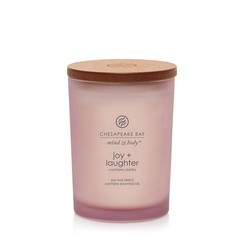8.8oz Lidded Glass Jar Candle Joy & Laughter - Chesapeake Bay Candle: Essential Oils, Soy Wax Blend, 44hr Burn Time