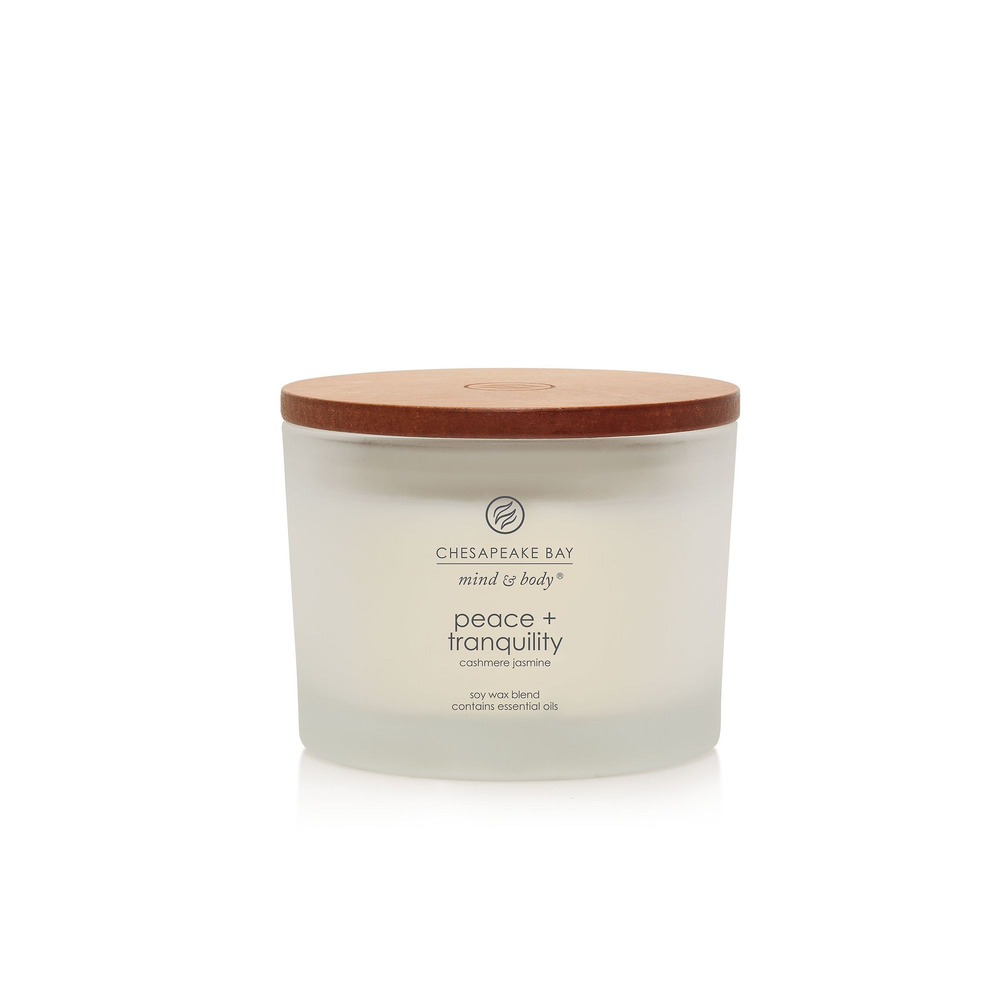 Chesapeake Bay Peace + Tranquility Cashmere Jasmine 3-Wick Jar Candle, Whit