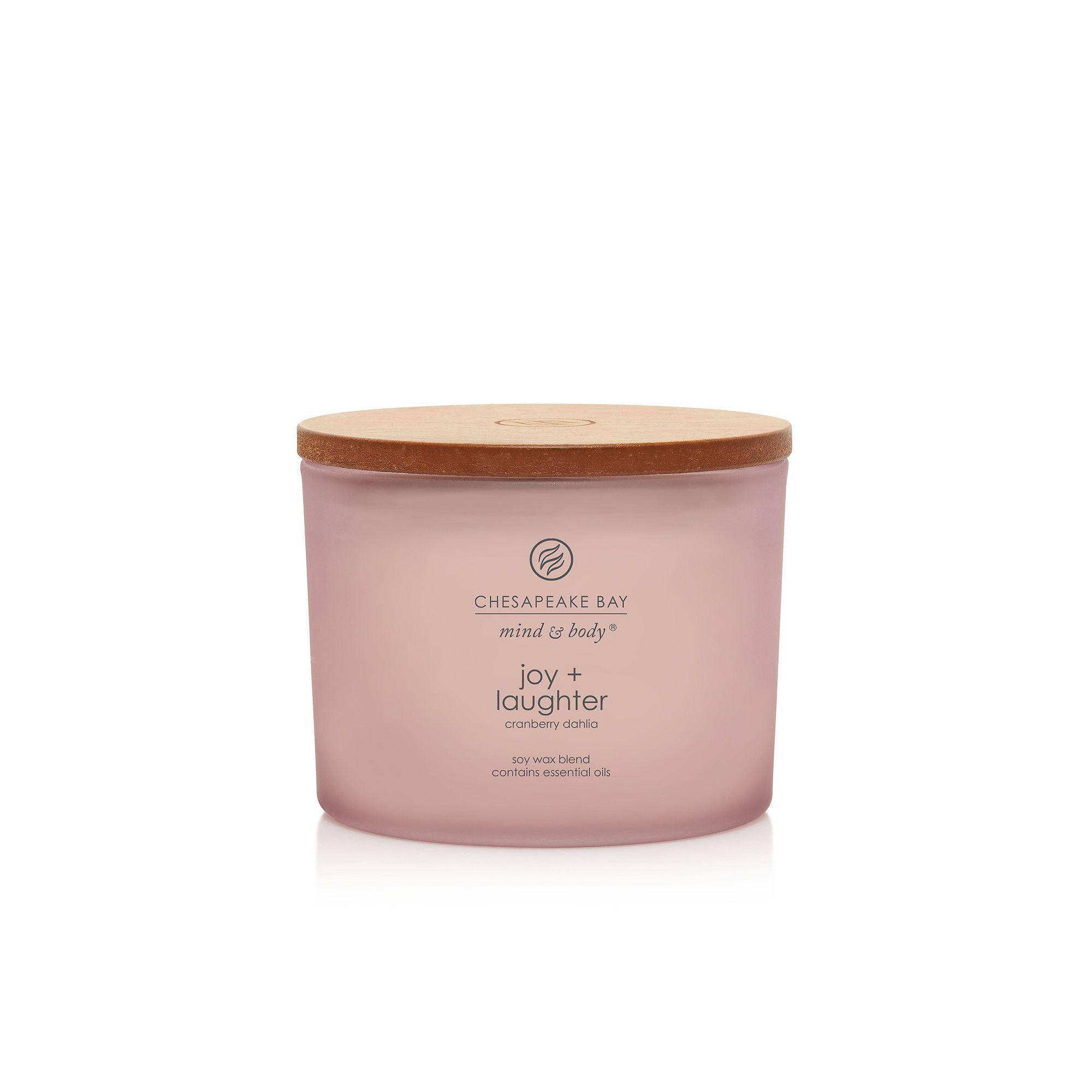 Chesapeake Bay Joy + Laughter Cranberry Dahlia 3-Wick Jar Candle, Pink