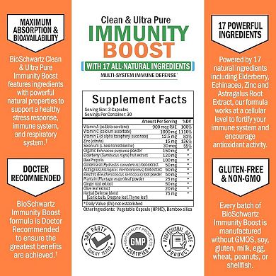 BioSchwartz Immunity Boost with Vitamin C and Zinc, 90 Capsules