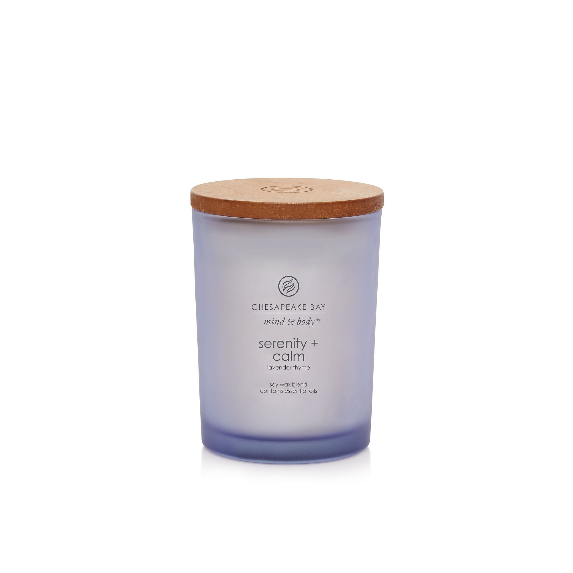 Chesapeake Bay Serenity + Calm Lavender Thyme Single Wick Jar Candle, Light