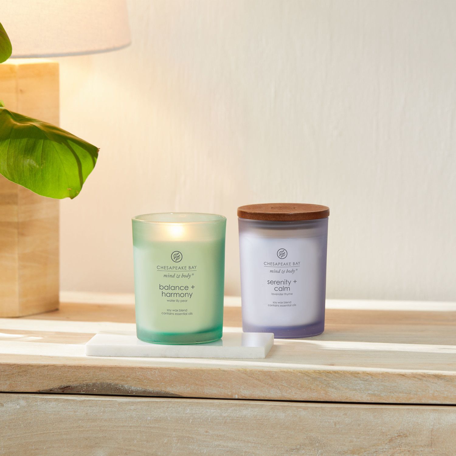 Chesapeake Bay Medium Jar Candles Duo - Cashmere Jasmine & Lavender Thyme | Soy Wax, Essential Oils, Frosted Glass - View #9