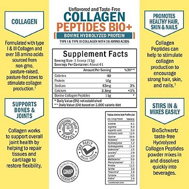 Collagen Peptides Powder - Skin, Hair, Nail & Joint Support - 16 Oz