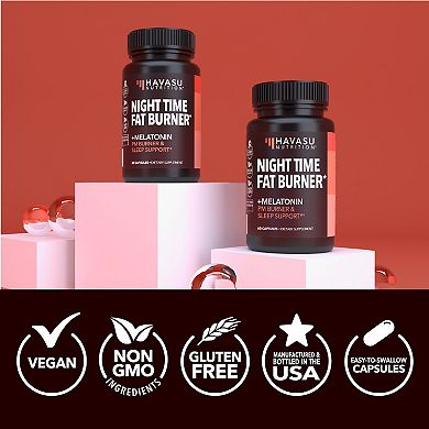Night Time Fat Burner + Melatonin Capsules, 60ct