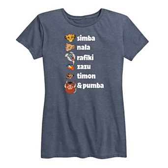 Disney's Lion King Women's Character List Graphic Tee