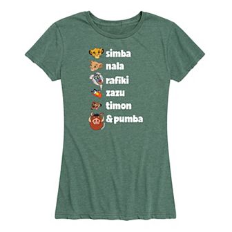 Disney's Lion King Women's Character List Graphic Tee