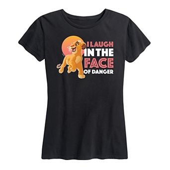 Disney's Lion King Simba Women's I Laugh Face Of Danger Graphic Tee