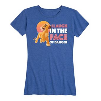 Disney's Lion King Simba Women's I Laugh Face Of Danger Graphic Tee
