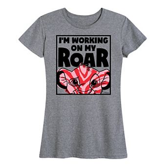 Disney's Lion King Simba Women's I'm Working On My Roar Graphic Tee
