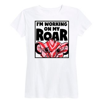 Disney's Lion King Simba Women's I'm Working On My Roar Graphic Tee