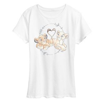 Disney's Lion King Simba & Nala Women's Heart Graphic Tee