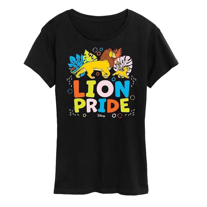 Disney's Lion King Simba & Mufasa Women's Graphic Tee, Size: Medium, Black