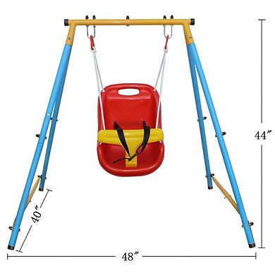 F.c Design Baby Toddler Swing Set With Safety Belt For Backyard - Suitable For Indoor And Outdoor