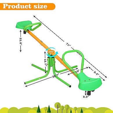 F.c Design 360 Degree Rotation Outdoor Kids Spinning Seesaw Sit And Spin Teeter Totter For Backyard