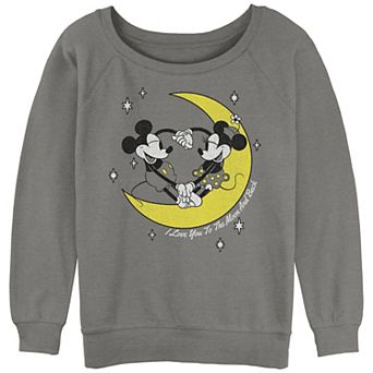Disney's Mickey Mouse And Minnie Moon Dance Juniors' Graphic Slouchy Terry