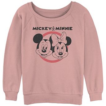 Disney's Mickey Mouse And Minnie Classic Couple Juniors' Graphic Slouchy Terry