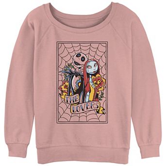Disney's The Nightmare Before Christmas Jack And Sally Tattoo Juniors' Graphic Slouchy Terry