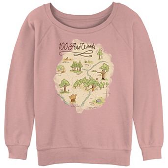 Disney's Winnie The Pooh 100 Acre Woods Map Juniors' Graphic Slouchy Terry