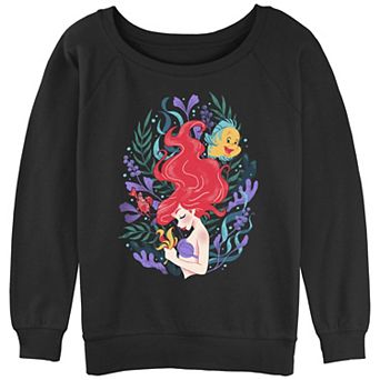 Disney's The Little Mermaid Ariel Profile Portrait Juniors' Graphic Slouchy Terry