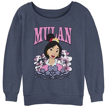 Disney's Mulan Cherry Blossoms Portrait Juniors' Graphic Slouchy Terry