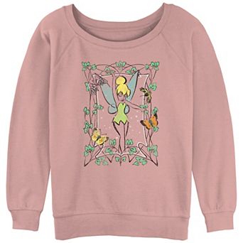 Disney's Tinker Bell Leaves And Butterflies Frame Juniors' Graphic Slouchy Terry