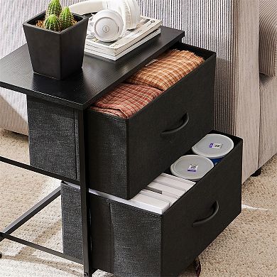 2-drawer Nightstand, Storage Organizer Dresser