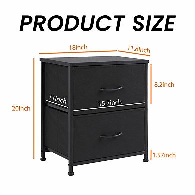 2-drawer Nightstand, Storage Organizer Dresser