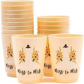 16 Pack Plastic Party Cups For Bachelorette Party And Bridal Shower Decoration