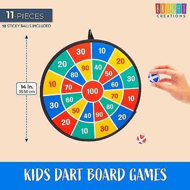 Dinosaur Dart Board Game With 10 Sticky Balls For Kids, Double-sided (11 Pieces)