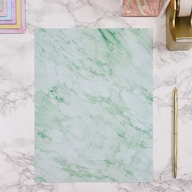 96-Sheet Marble Stationery Paper in 6 Colors, Printer Friendly, 8.5x11 inches