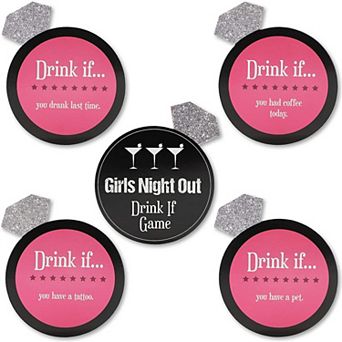 30 pc Black Pink Drink If Card Game - Bridal Shower Bachelorette Party Supplies