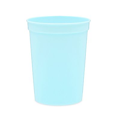 24 Pack Reusable Party Cups For Birthdays, Bridal Showers, 16 Oz, Light Blue