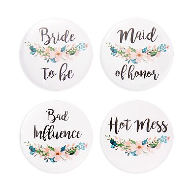 16 Pack Bridal Wedding Party Pins Button Bridesmaid Gift 8 Floral Design 2.5"