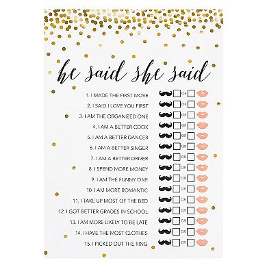 Set Of 5 Bridal Shower Games For 50 Guests, Bridal Bingo Cards, 50 Sheets/ Game