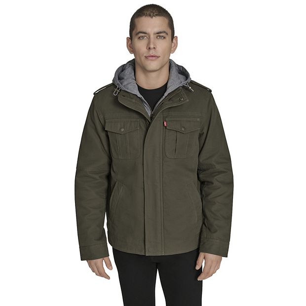 Men's Levi's® Cotton Hooded Quilt Lined Trucker Jacket