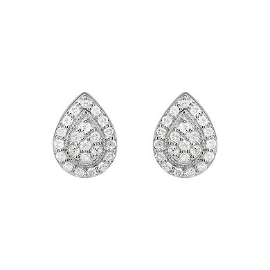 Sterling Silver 1/4 Carat T.W. Diamond Pear-Shaped Stud Earrings