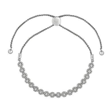 Sterling Silver 1/10 Carat T.W. Diamond Adjustable Tennis Bracelet