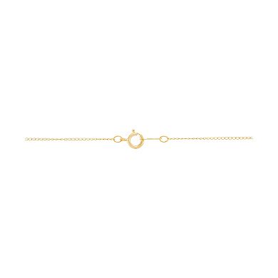 14k Gold Curb Chain Heart Pendant Necklace