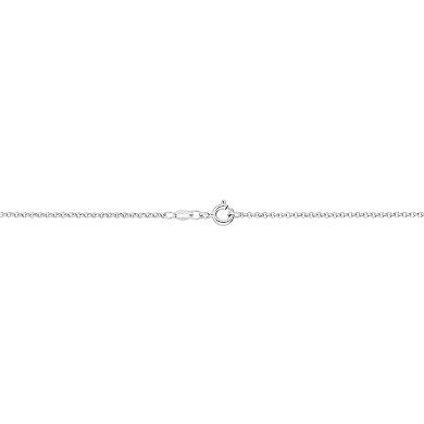 Sterling Silver Diamond Accent Rolo Chain Bar Necklace