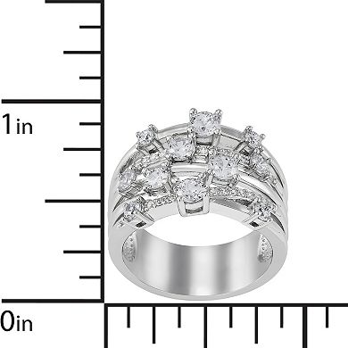 Sterling Silver Cubic Zirconia Multi-Band Ring