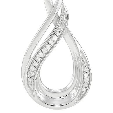Sterling Silver 1/10 Carat T.W. Diamond Infinity Drop Earrings