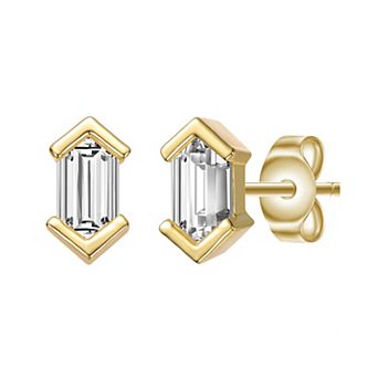 Cubic Zirconia Baguette Geometric Stud Earrings