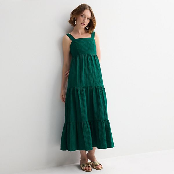 Женские платья Nine West Petite Nine West Square Neck Tiered Midi Dress — фото 2