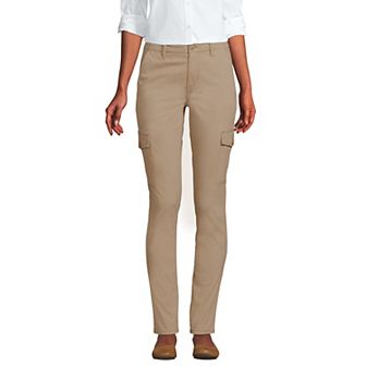 Women's Lands' End Mid Rise Slim Cargo Chino Pants