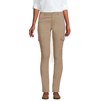 Women's Lands' End Mid Rise Slim Cargo Chino Pants